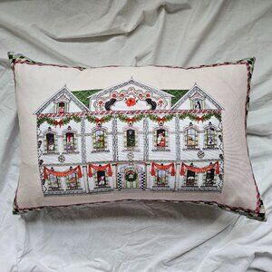 NWT Cath Kidston 'Christmas Home Multi' Cotton Pillow - 24" x 16"